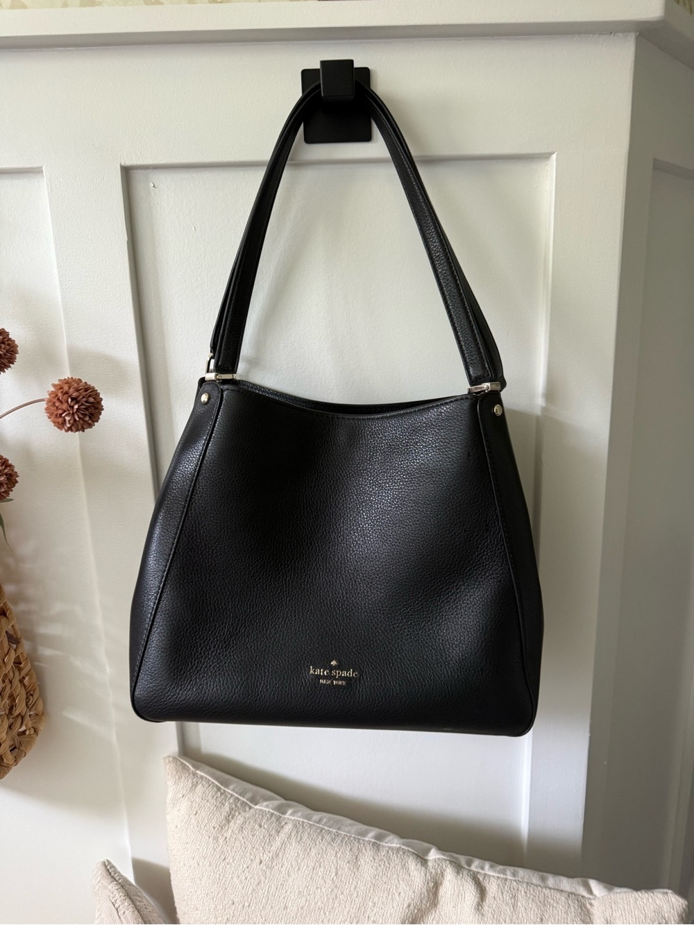 Kate Spade Black Pebbled Leather Shoulder Tote